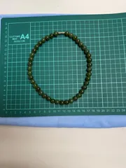 【天然石2本セット】ネックレス ローズクォーツ & グリーンストーン パワーストーン 8mm玉 留め具ネジ式 美品 ヴィンテージ 昭和レトロ まとめ売り