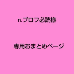 n.プロフ必読様　専用おまとめページ