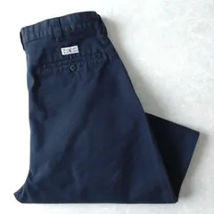 ■古着 POLO RALPH LAUREN ポロラルフローレン CHATFIELD PANT ポロチノ ツイルパンツ ダークネイビー 濃紺 実寸W32L29【L5411】