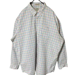 2XL チェック ホワイト 白 エルエルビーン ボタンダウン オーバーサイズ シャツ レディース ユニセックス メンズ 古着 長袖