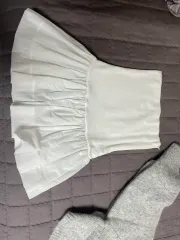 リリーコッツ グローニット カーディガン グレー + リリー チューブトップ ホワイト