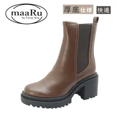 maaRu マアル 5322 ブラウン 茶 レディース ブーツ ショート ジップ サイドゴア 厚底 秋冬 靴