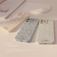スマホケース iPhone15 韓国風 レトロ 花柄 シリコン ソフト 14promax 対応