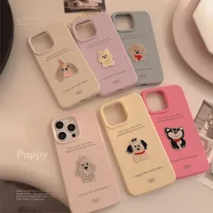 スマホケース 刺繍 犬 iPhone16 iPhone15 iPhone13 iPhone12 iPhone14 iPhone17 Pro Max 立体 カートゥーン シリコン ソフト
