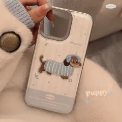 スマホケース かわいい 刺繍 犬 アップル iPhone16 iPhone17promax 革 立体 ソフト iPhone15 iPhone14