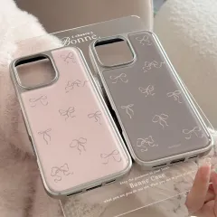 スマホケース 韓国風 リボン アップル iPhone 16 15 Pro Max 14 17 ドロップジェル ファッション