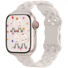 新品 Apple Watch バンド 49mm 46(S10)mm 45mm 44mm 夏 涼しい エコみシリコン製の 対応 アップルウォッチ バンド MA様式流行の設計 通気 防汗 スポーツスト長さ調整可能 い おしゃれ シリコン交換ベルト（Starligh