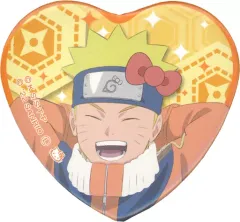 【中古】バッジ・ピンズ うずまきナルト×ハローキティ 「NARUTO-ナルト-×サンリオキャラクターズ ハート型ホロバッジ(等身) 少年篇」