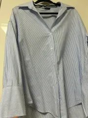 ZARA ザラ ブルー ストライプ シャツ xs