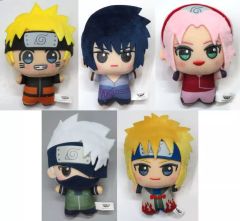 [중고] 봉제인형 마스코트·봉제인형 배지 전 5종 세트 치비 완구 vol.1 [NARUTO-나루토- 질풍전]