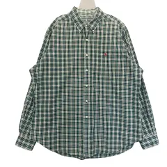 ポロ ラルフローレン グリーンネイビー CHECK クラシックフィット 長袖 シャツ XL