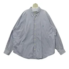 POLO RALPH LAUREN ポロラルフローレン BIGサイズ ブルー ギンガムチェック クラシックフィット 長袖 シャツ