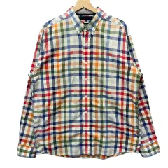 Tommy Hilfiger トミーヒルフィガー バイカラー CHECK ヴィンテージフィット 長袖 シャツ XL
