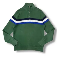 トミーヒルフィガー ハーフジップ コットン ニット M