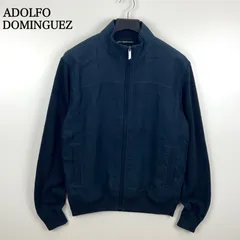 ADOLFO DOMINGUEZ Cotton Linen jacket swingtop S アドルフォドミンゲス コットンリネン 切替ジャケット スウィングトップ ブルゾン ネイビー カジュアル キレイめのサムネイル
