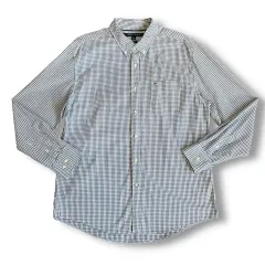 トミーヒルフィガー ネイビー ギンガムチェック ワンポケット 長袖 シャツ XL