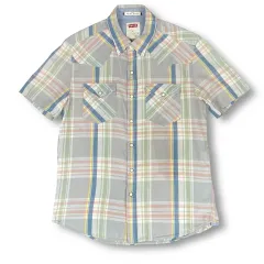 リーバイス チェック ツーポケット ウェスタン 半袖 シャツ M