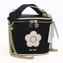 マリークワント デイジー サフィアーノ バニティ 2way ショルダー ポーチ バッグ -T 中古 / 13915 HM