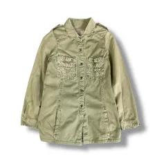 ZARA TRF ウィメンズ カーキ マウンテンパーカー 刺繍 ヴィンテージ ジャケット XS