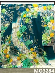 振袖 金彩 紋意匠 薔薇 牡丹 身丈166cm パールトーン加工済 身幅ゆったりめ MO3284