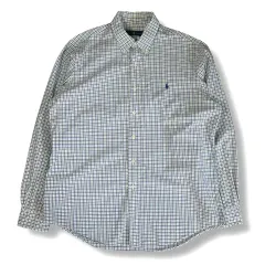 ポロ ラルフローレン パープル グリーン チェック 長袖シャツ L