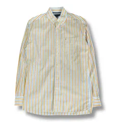 Tommy Hilfiger イエロー ブルー ストライプ 長袖 シャツ XS