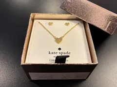 【新品】ケイトスペード   ハート ネックレス&ピアス  セット  ゴールド系
