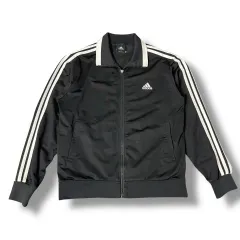 アディダス 白 3本線 トラックジャージ ジャージ トップス 100