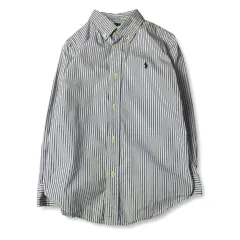 ポロ ラルフローレン キッズ ブルー ストライプ 長袖 シャツ 7