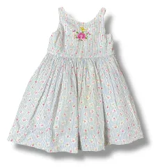 ポロラルフローレン キッズ フラワーパターン スカイブルー ストライプ ロング ワンピース 3T