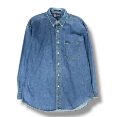 CHAPS ラルフローレン ワンポケット コットン ヴィンテージ デニム シャツ L