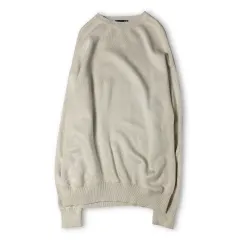 ラコレ アイボリー ラウンドネック 長袖 ロングニット M