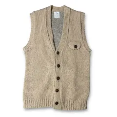 ヴィンテージ ライトブラウン ニット ベスト F