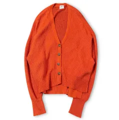 COEN オレンジ 長袖 ニット カーディガン F