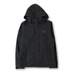 THE NORTH FACE ザノースフェイス パープルロゴ ブラック ナイロン ウィンドブレーカー ジャケット 85