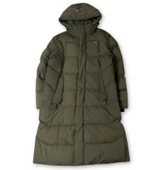 プーマ カーキ ダウンジャケット ロング丈 L