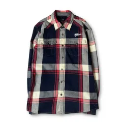 Tommy Hilfiger トミーヒルフィガー キッズ ツーポケット ネイビー レッド 白 CHECK 長袖 シャツ 14
