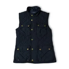 ポロラルフローレン キッズ ネイビー マルチポケット キルティング 軽量 ダウン ベスト M(8-10)