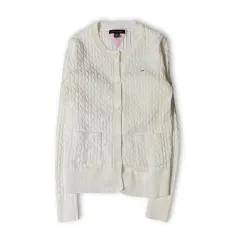 Tommy Hilfiger トミーヒルフィガー キッズ 白 ケーブル 長袖 カーディガン 12