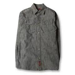 GUESS グレー ツーポケット デニム シャツ S