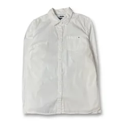 トミーヒルフィガー 白 ワンポケット 長袖 シャツ M