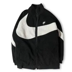 ナイキ ビックスウォッシュ ブラック 白 ボア リバーシブル ジップアップ ジャケット M