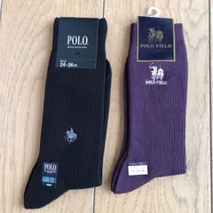 紳士靴下　ソックス　2足セット　24〜26㎝　未使用新品　リブソックス　黒　紫　抗菌防臭　POLO グンゼ　GUNZE