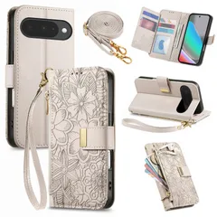 【在庫セール】女性向け ジッパーポケット 財布型 カバー ピクセル カバー プロ Googleピクセル10 9 肩掛け 10 携帯カバー Pixel Pixel Pixel 全面保護 Google Google 耐衝撃 カード収納 花柄 ケース スタンド機能