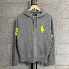 POLO RALPH LAUREN (ポロラルフローレン) ビックポニー フードTシャツ M-L (nh175 起毛 長袖 Tシャツ