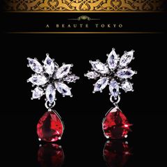 新品◆輝き保証 スワロフスキー ルビー コンビ ピアス シルバー◆保証書 ジュエリーポーチ アレルギー対応 レディース プレゼント ギフト