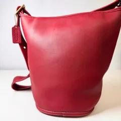 ✨Bランク　90s　 COACH　old coach　vintage coach　One-shoulder　Shoulder bag　Bucket bag　Shoulder strap　red　glove-tanned leather　y2k　USA　9953