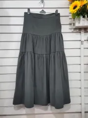 #レディース ファッション グレー ティアード ロング Ver. スカート