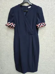 モダン バイカラー袖 ラップスタイル ONE PIECE 55-66