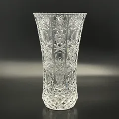 ◼︎美品◼︎【BOHEMIA　ボヘミア】クリスタルガラス　フラワーベース 花瓶　21cm